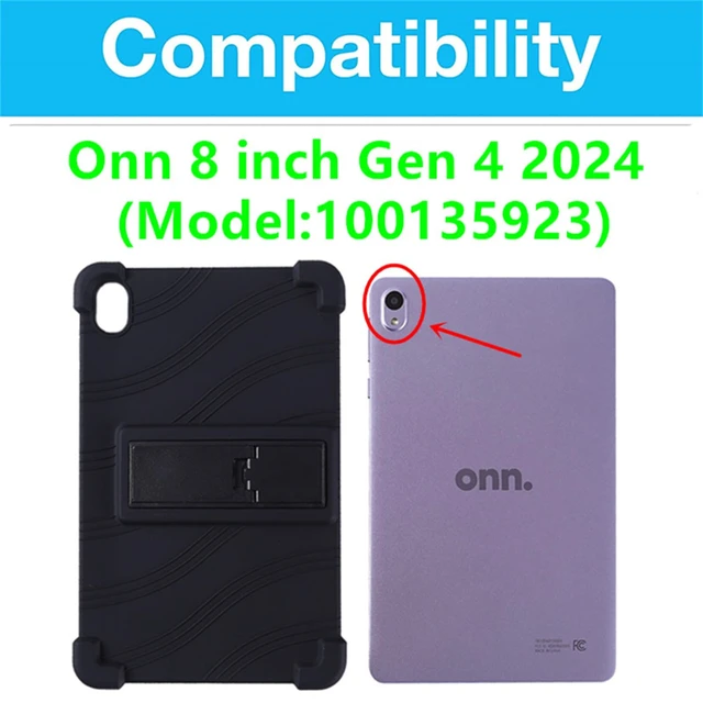 Alt view image 2 of 7 - Case for Walmart Onn 8 inch Tablet 2024 Model (100135923), Kids Friendly Soft Silicone Adjustable Stand Cover for Onn 8 inch Gen 4 2024 Tablet Case (Blue)