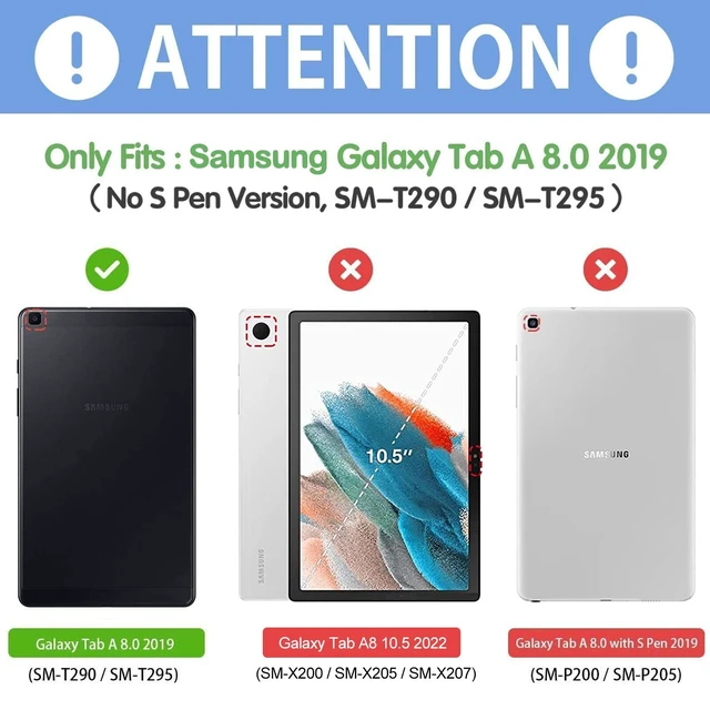 Alt view image 2 of 7 - Slim Case for Galaxy Tab A 8 inch 2019 T290 T295 Black | Light Trifold Stand Hard Shell Folio Cover for 8.0 inch Galaxy Tab A 2019 Without S Pen Model SM-T290 (Wi-Fi) SM-T295 (LTE)