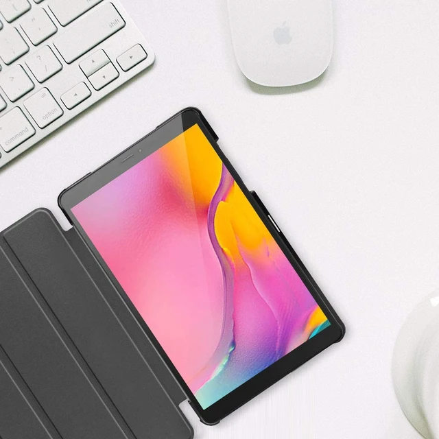 Alt view image 7 of 7 - Slim Case for Galaxy Tab A 8 inch 2019 T290 T295 Black | Light Trifold Stand Hard Shell Folio Cover for 8.0 inch Galaxy Tab A 2019 Without S Pen Model SM-T290 (Wi-Fi) SM-T295 (LTE)