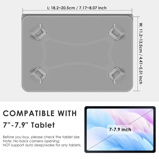 Alt view image 2 of 7 - Universal 7.0 inch Tablet Case,7 inch Android Tablet Cover,Black | Travel Portable Protective Folio PU Leather Stand Shell Case for All Kinds of 7.0-7.9 inch