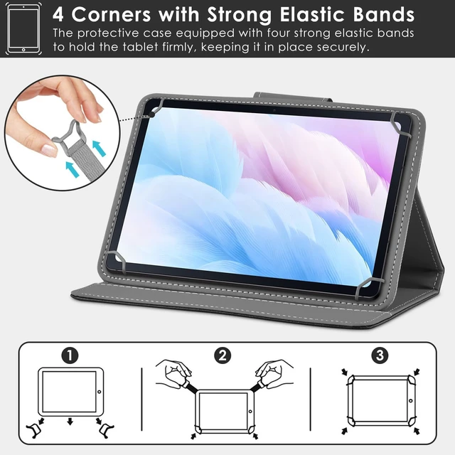 Alt view image 4 of 7 - Universal 7.0 inch Tablet Case,7 inch Android Tablet Cover,Black | Travel Portable Protective Folio PU Leather Stand Shell Case for All Kinds of 7.0-7.9 inch