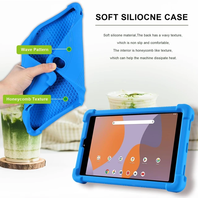 Alt view image 4 of 7 - for Walmart Onn 8 Inch Tablet Case 2024 (Model: 100135923),Blue | Soft Silicone Kids Tablet Case with Stand for Onn Surf 8 Inch Gen 4 Tablet