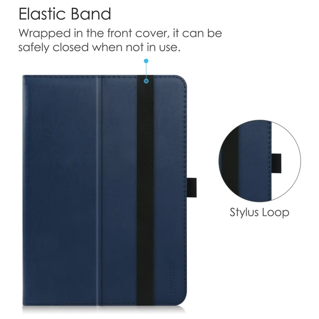 Alt view image 2 of 7 - Universal Case for 7 inch 8 inch Tablet,Stand Folio Universal Tablet Case Protective Cover for 7" 8" Touchscreen Tablet, with Adjustable Fixing Silicon Band and Stand (Navy)