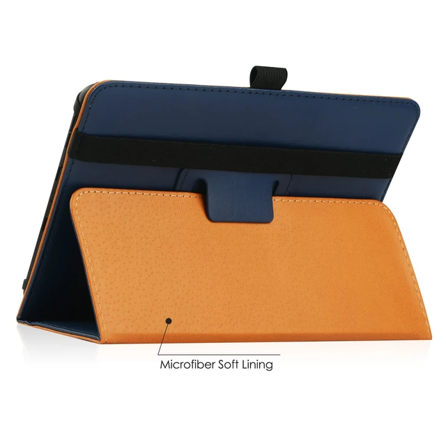 Alt view image 5 of 7 - Universal Case for 7 inch 8 inch Tablet,Stand Folio Universal Tablet Case Protective Cover for 7" 8" Touchscreen Tablet, with Adjustable Fixing Silicon Band and Stand (Navy)