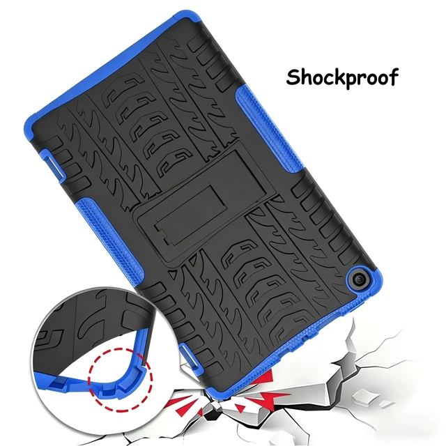 Alt view image 2 of 6 - for FlRE HD8/ 8 Kids Tablet case 8th 7th Generation 2018 2017 Kickstand Heavy Duty Shockproof Cover (Blue)