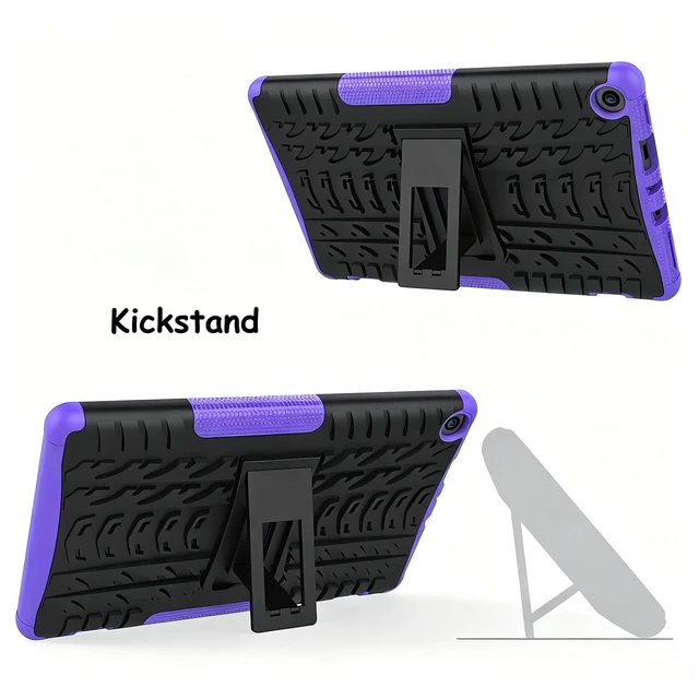 Alt view image 3 of 6 - for FlRE HD8/ 8 Kids Tablet case 8th 7th Generation 2018 2017 Kickstand Heavy Duty Shockproof Cover (Blue)