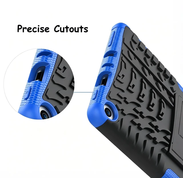 Alt view image 6 of 6 - for FlRE HD8/ 8 Kids Tablet case 8th 7th Generation 2018 2017 Kickstand Heavy Duty Shockproof Cover (Blue)