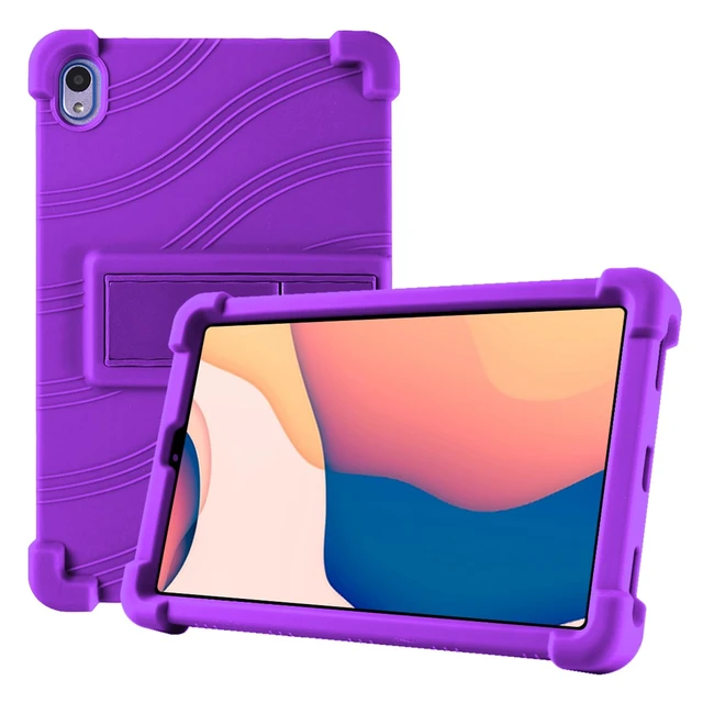 Alt view image 2 of 7 - ONN 8 Inch Gen 4 Kids Tablet Case, Soft Silicone Cover Shockproof with Stand for ONN Surf 8 Inch 4th Generation Kids Tablet (Model:100135923) (Purple)