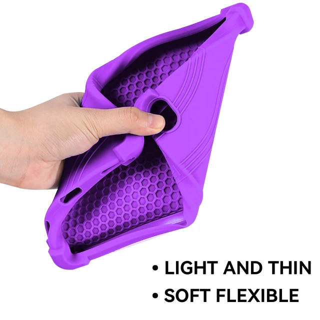Alt view image 4 of 7 - ONN 8 Inch Gen 4 Kids Tablet Case, Soft Silicone Cover Shockproof with Stand for ONN Surf 8 Inch 4th Generation Kids Tablet (Model:100135923) (Purple)
