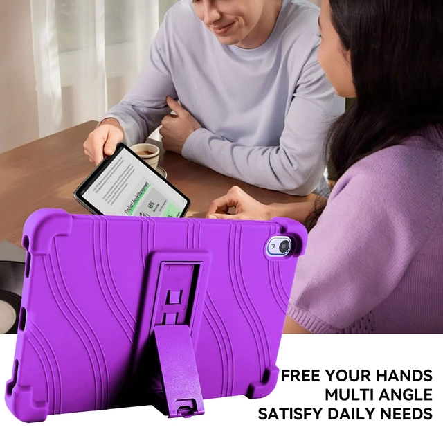Alt view image 7 of 7 - ONN 8 Inch Gen 4 Kids Tablet Case, Soft Silicone Cover Shockproof with Stand for ONN Surf 8 Inch 4th Generation Kids Tablet (Model:100135923) (Purple)
