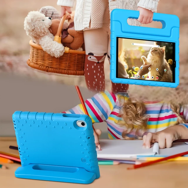 Alt view image 3 of 7 - Kids Case for Walmart Onn 8 inch 2024 Gen 4 Released,Stand, Blue | Kids Friendly,Case for Walmart Onn 8 inch Tablet Case Gen 4 2024 Released Model: 100135923,Shockproof Cover with Handle Stand