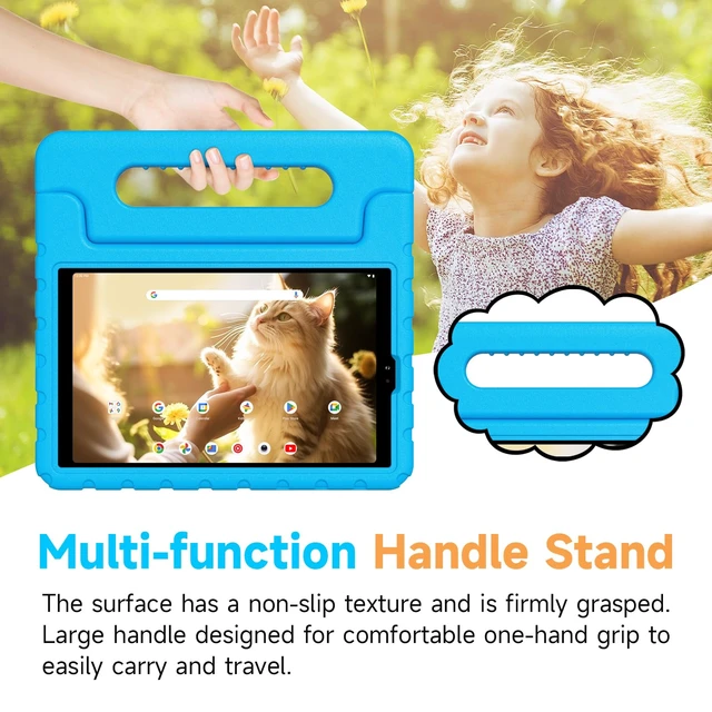 Alt view image 5 of 7 - Kids Case for Walmart Onn 8 inch 2024 Gen 4 Released,Stand, Blue | Kids Friendly,Case for Walmart Onn 8 inch Tablet Case Gen 4 2024 Released Model: 100135923,Shockproof Cover with Handle Stand