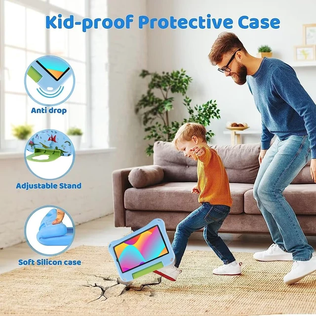 Alt view image 4 of 7 - Onn 8 Kids Tablet Case,Onn 8 inch 2024 4th Generation 100135923 for Boy Girl Dinosaur EVA Kid-Proof with Stand Handle Shockproof Kid-Friendly Durable Cover (KL)