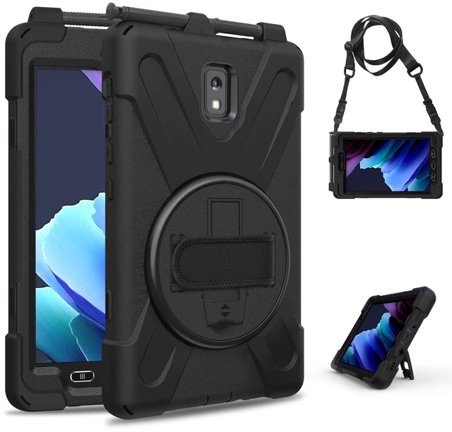 Alt view image 2 of 7 - Samsung Galaxy Tab Active3/Active5 8.0 Case, with 360 Stand, Handle Hand Strap & Shoulder Strap for Samsung Galaxy Tab Active5 8" 2024, Active3 8" 2020 SM-X300/X307/T570/T577 (Black)