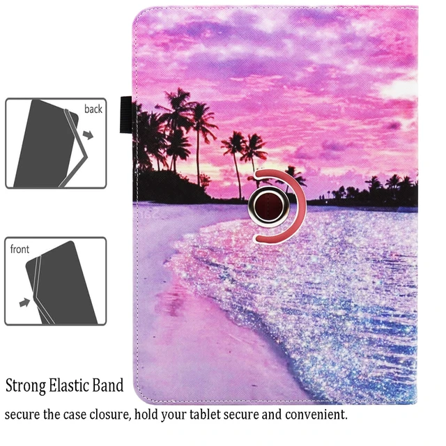 Alt view image 3 of 7 - Universal 7 8 Inch Android Tablet Case Cover | for All 7.0 - 8.5 Inch Tablet, PU Leather Folio Stand Cover, 360 Degree Rotating, Multi-Angle Viewing Stand