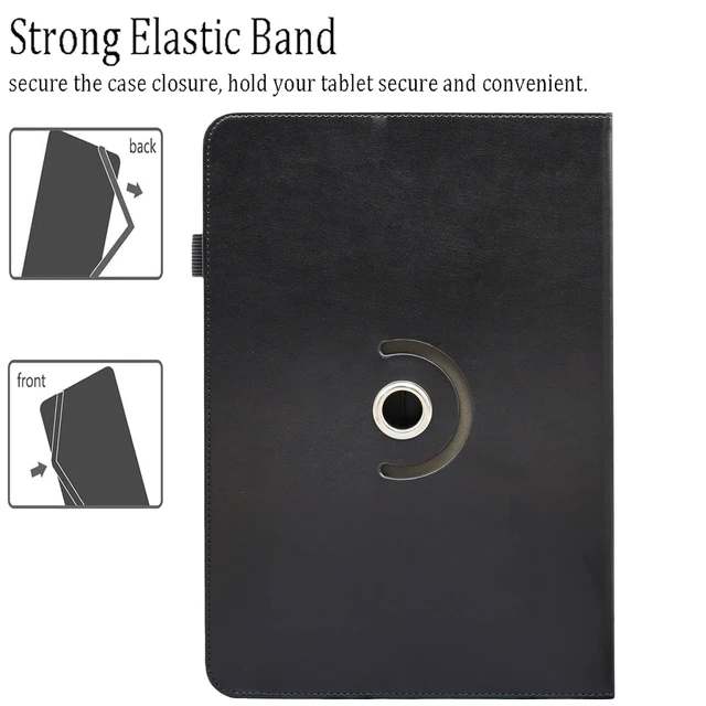 Alt view image 3 of 7 - Universal 7 8 Inch Android Tablet Case Cover | for All 7.0 - 8.5 Inch Tablet, PU Leather Folio Stand Cover, 360 Degree Rotating, Multi-Angle Viewing Stand