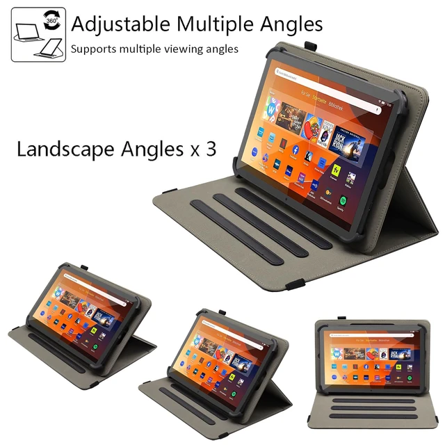 Alt view image 5 of 7 - Universal 7 8 Inch Android Tablet Case Cover | for All 7.0 - 8.5 Inch Tablet, PU Leather Folio Stand Cover, 360 Degree Rotating, Multi-Angle Viewing Stand