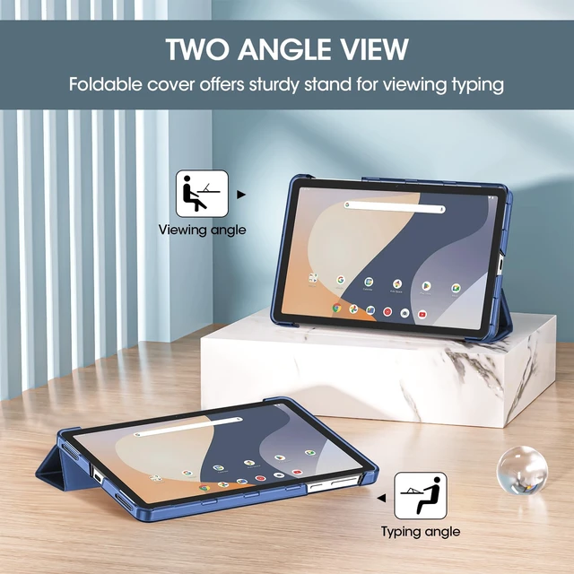 Alt view image 3 of 7 - for Onn. 8 Inch Tablet Case 2024 -Indigo | Slim Stand Hard Back Shell Protective Smart Cover for Onn. 8" Tablet Gen 4 2024 Model