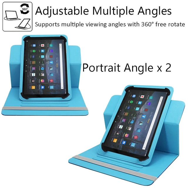 Alt view image 4 of 7 - Universal 7 8 Inch Android Tablet Case Cover | 360 Degree Rotating Multi-Angle Viewing Stand PU Leather Cover for All 7 - 8.5 Inch Tablet