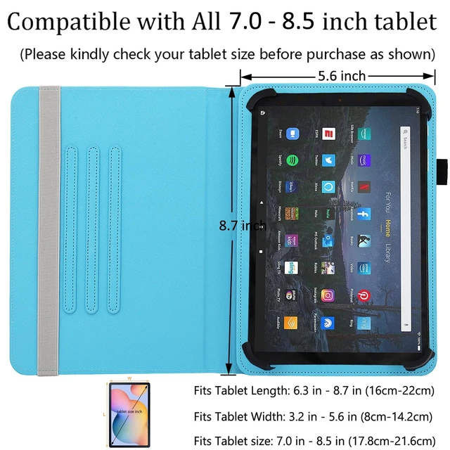 Alt view image 7 of 7 - Universal 7 8 Inch Android Tablet Case Cover | 360 Degree Rotating Multi-Angle Viewing Stand PU Leather Cover for All 7 - 8.5 Inch Tablet