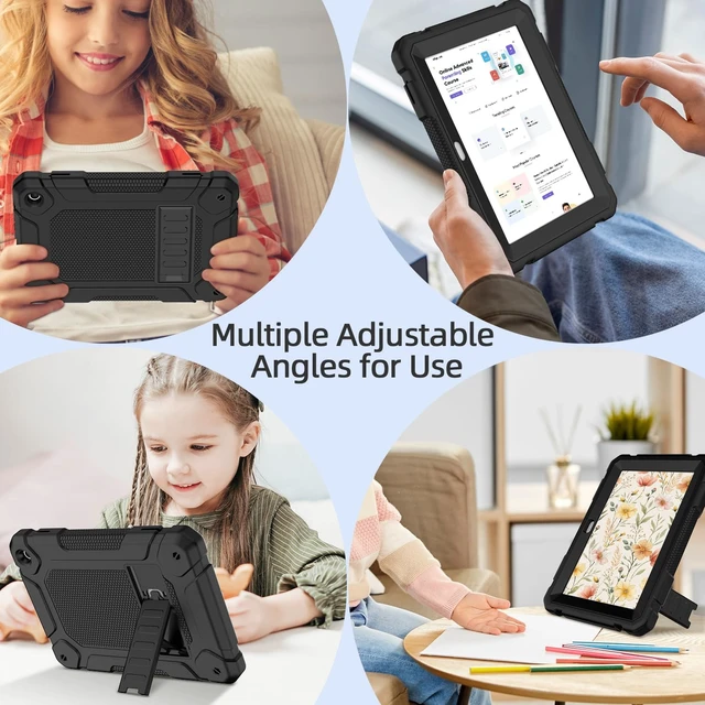 Alt view image 2 of 7 - All-New Case for 8-Inch Tablet with Adjustable Stand, Black | Slim Case for 8-inch, High-impact Drop Protection, Built-in Kickstand, Precise Cutouts