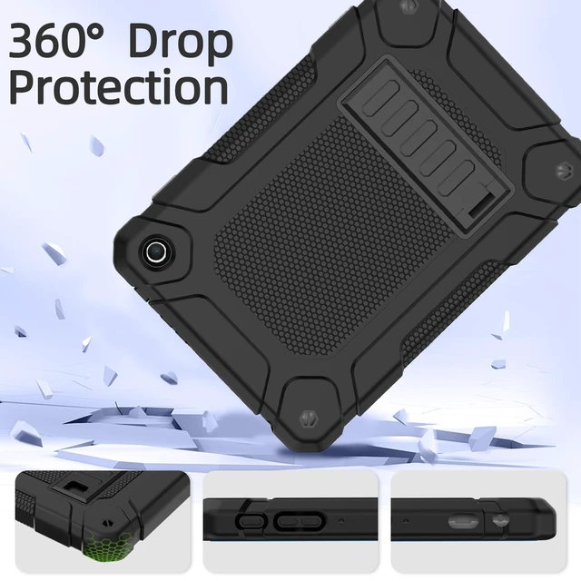 Alt view image 3 of 7 - All-New Case for 8-Inch Tablet with Adjustable Stand, Black | Slim Case for 8-inch, High-impact Drop Protection, Built-in Kickstand, Precise Cutouts