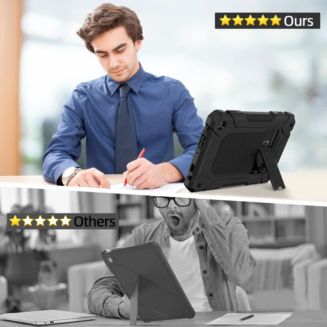 Alt view image 5 of 7 - All-New Case for 8-Inch Tablet with Adjustable Stand, Black | Slim Case for 8-inch, High-impact Drop Protection, Built-in Kickstand, Precise Cutouts