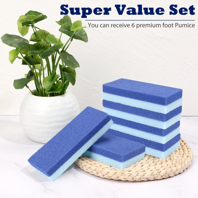 Alt view image 5 of 7 - 6 Pack Foot Pumice Stone for Feet Callus Remover, Pedicure Tools for Feet, Foot Exfoliator and Foot Scrubber Dead Skin Remover Cracked Heel Repair (6-Blue)