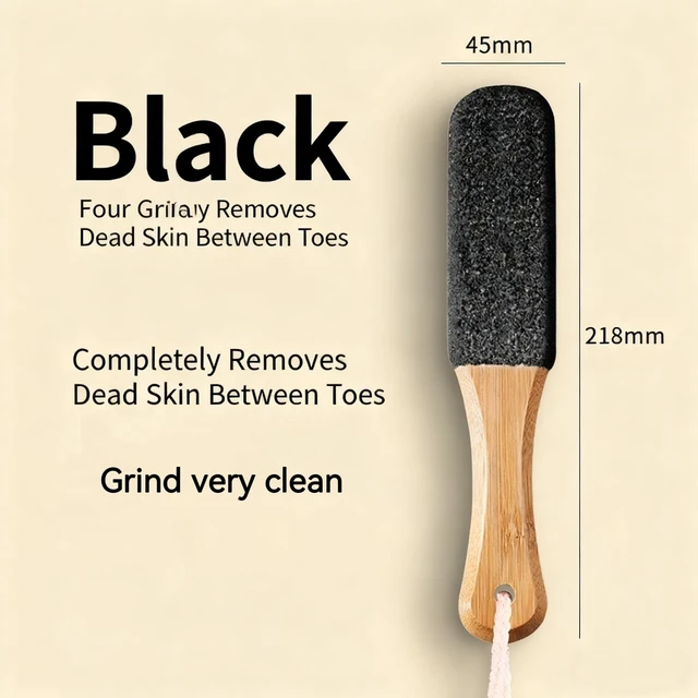 Alt view image 4 of 7 - 2-Pack Professional Pedicure Foot File with Wooden Handle & Pumice Stone - Callus Remover for Feet & Hands, Foot Scrubber for Dead Skin, Dry Rough Feet, Cracked Heels and Corns