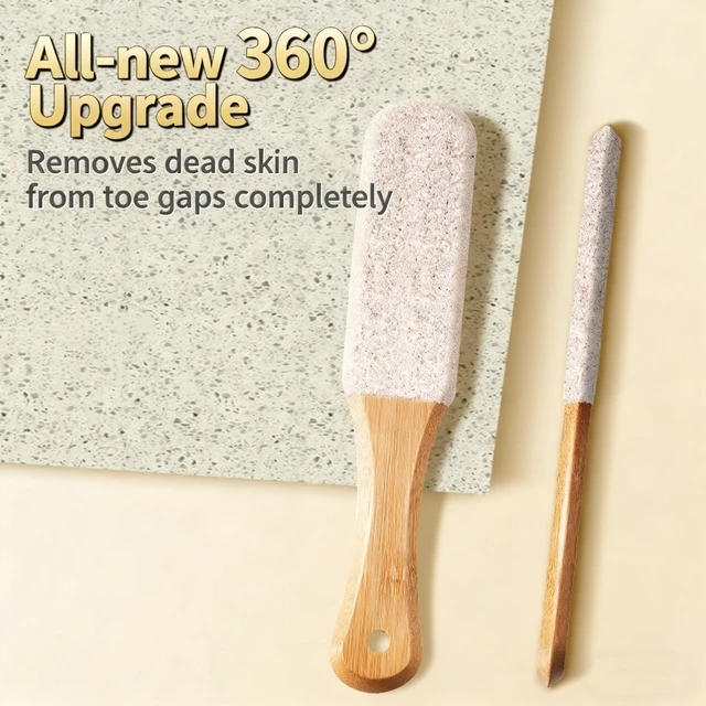 Alt view image 7 of 7 - 2-Pack Professional Pedicure Foot File with Wooden Handle & Pumice Stone - Callus Remover for Feet & Hands, Foot Scrubber for Dead Skin, Dry Rough Feet, Cracked Heels and Corns