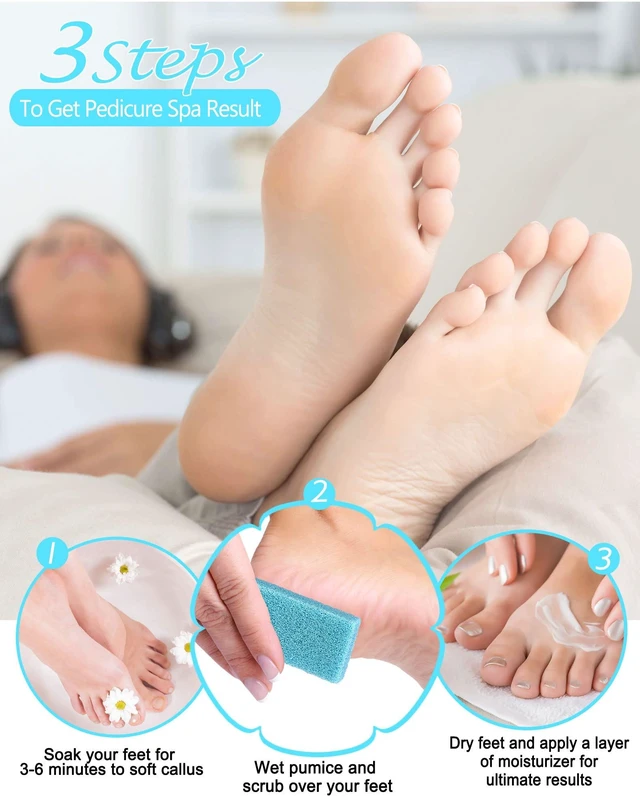 Alt view image 5 of 7 - Disposable Foot Scrubber Pedicure Pumice Stone for Feet, 40PCS | Medium Coarse Scrubbing Pads, Salon Grade, Dead Skin Callus Remover, Blue