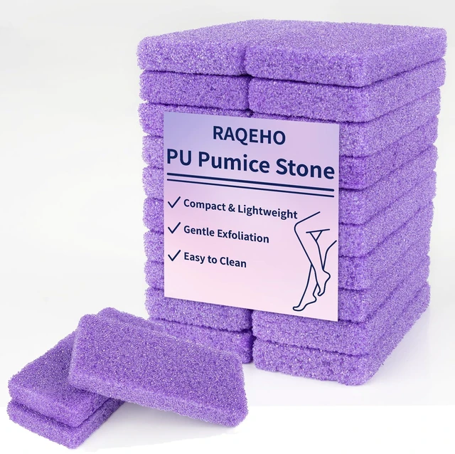 Main image of 20 Small Pumice Stone for Feet - 3.6"x 1.8"x 0.5" Foot Pumice Stone | Purple Foot Filer, Pedicura Scrubber, Foot Care Spa Productos for Callus Removal, Dark Elbows, Hard Skin Exfoliating