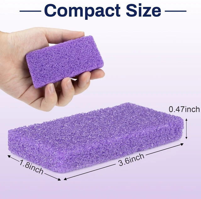 Alt view image 2 of 7 - 20 Small Pumice Stone for Feet - 3.6"x 1.8"x 0.5" Foot Pumice Stone | Purple Foot Filer, Pedicura Scrubber, Foot Care Spa Productos for Callus Removal, Dark Elbows, Hard Skin Exfoliating