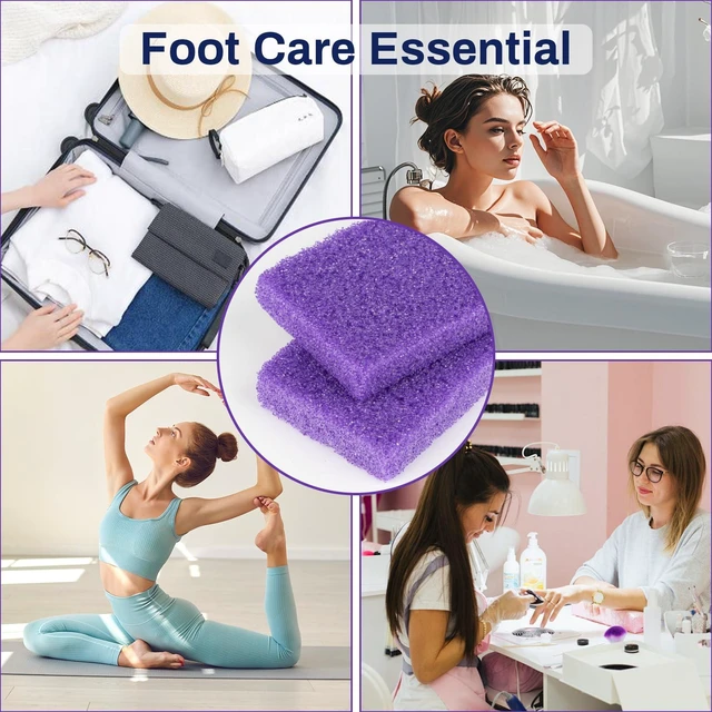 Alt view image 7 of 7 - 20 Small Pumice Stone for Feet - 3.6"x 1.8"x 0.5" Foot Pumice Stone | Purple Foot Filer, Pedicura Scrubber, Foot Care Spa Productos for Callus Removal, Dark Elbows, Hard Skin Exfoliating