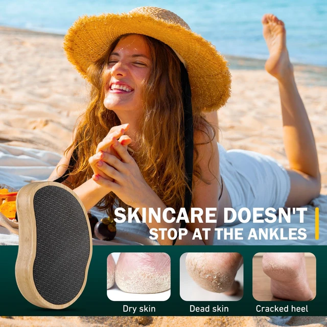 Alt view image 3 of 7 - Nano Glass Foot File with Bamboo Handle - Foot Scrubber Dead Skin Pumice Stone for Feet - The Ultimate Gentle Pedicure File Feet Callus Remover (Yellow)