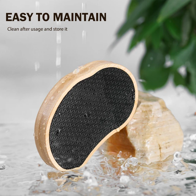 Alt view image 5 of 7 - Nano Glass Foot File with Bamboo Handle - Foot Scrubber Dead Skin Pumice Stone for Feet - The Ultimate Gentle Pedicure File Feet Callus Remover (Yellow)
