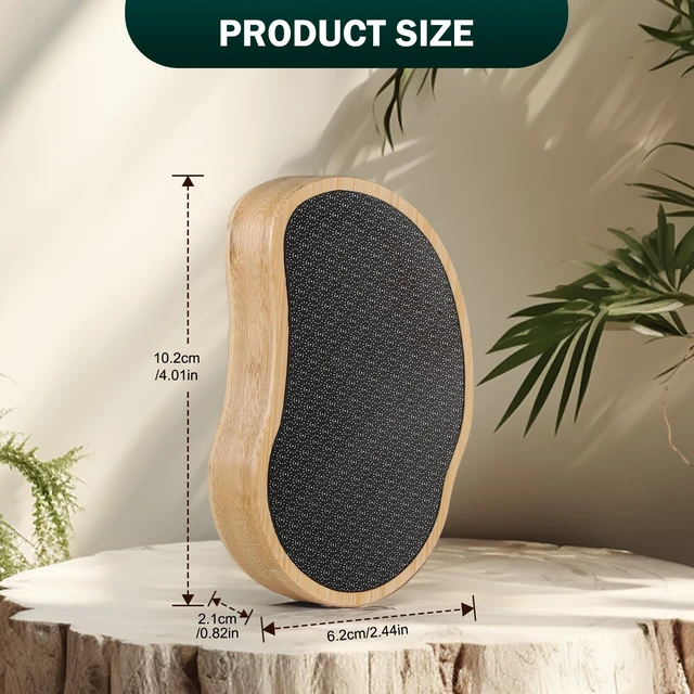 Alt view image 7 of 7 - Nano Glass Foot File with Bamboo Handle - Foot Scrubber Dead Skin Pumice Stone for Feet - The Ultimate Gentle Pedicure File Feet Callus Remover (Yellow)