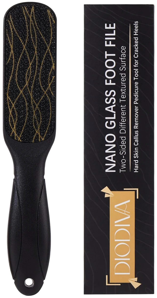 Main image of Nano Glass Foot File, Double-Sided Foot Callus Remover for Cracked Heels | Feet Scrubber, for Hard & Dead Skin Hygienic Pedicure Tool Smooth Feet Gentle & Safe Heel Scraper Foot Health Durable -Black