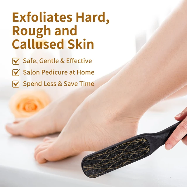 Alt view image 3 of 7 - Nano Glass Foot File, Double-Sided Foot Callus Remover for Cracked Heels | Feet Scrubber, for Hard & Dead Skin Hygienic Pedicure Tool Smooth Feet Gentle & Safe Heel Scraper Foot Health Durable -Black