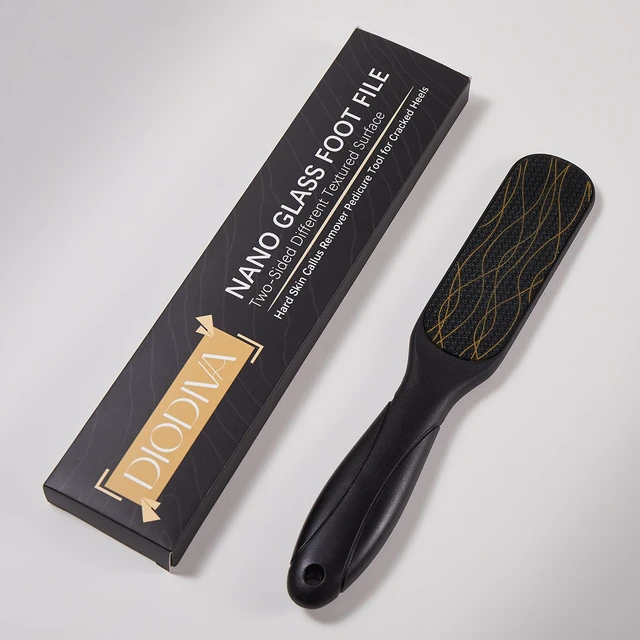 Alt view image 5 of 7 - Nano Glass Foot File, Double-Sided Foot Callus Remover for Cracked Heels | Feet Scrubber, for Hard & Dead Skin Hygienic Pedicure Tool Smooth Feet Gentle & Safe Heel Scraper Foot Health Durable -Black