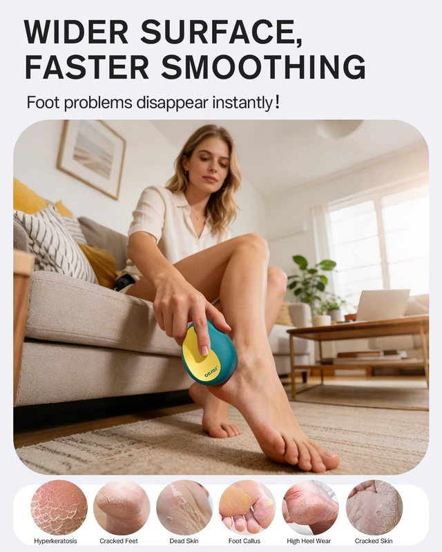 Alt view image 2 of 7 - Glass Foot Scrubber | Professional Foot File Callus Remover Premium Pumice Stone Pedicure Tools for Feet with Protective Cover - Green