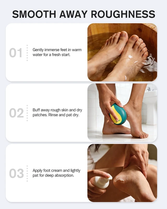 Alt view image 4 of 7 - Glass Foot Scrubber | Professional Foot File Callus Remover Premium Pumice Stone Pedicure Tools for Feet with Protective Cover - Green