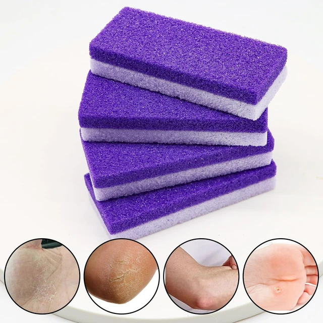 Alt view image 6 of 7 - Foot Pumice Stone 4 Pack Pedicure Stone for Feet (Purple) | for Feet Callus Remover and Scrubber Double Sided Pedicure Foot Pumice Stone for Feet and Heels Callus and Dead Skins
