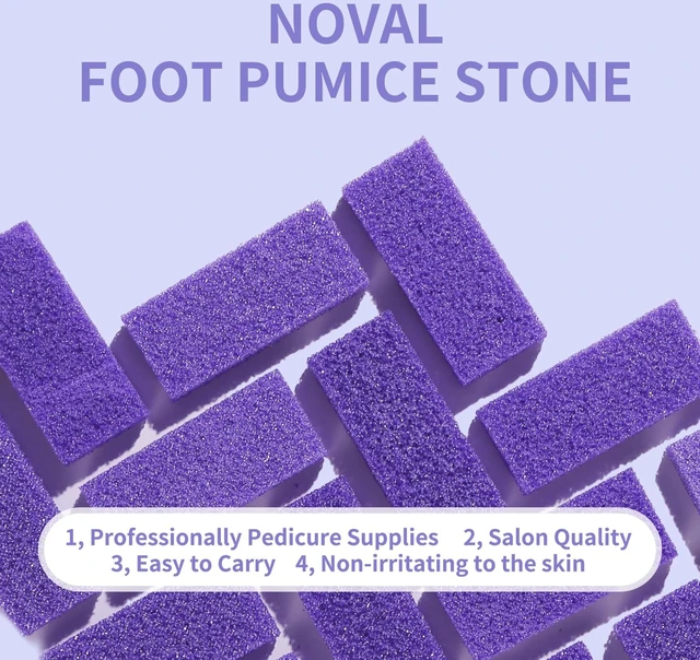 Alt view image 2 of 6 - Disposable Pumice Stone for Feet, Purple Pumice Sponge, 40 PCS | Lightweight foot scrubbers exfoliate rough skin during pedicures, with 40 pieces for salons, studios and home foot care