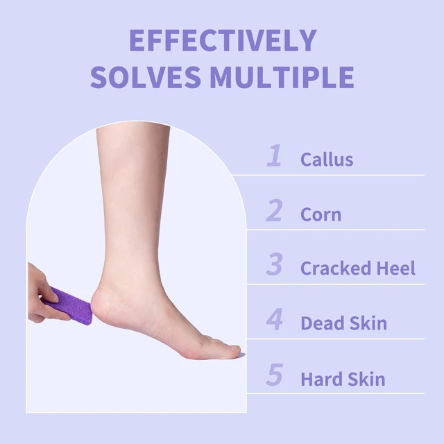 Alt view image 3 of 6 - Disposable Pumice Stone for Feet, Purple Pumice Sponge, 40 PCS | Lightweight foot scrubbers exfoliate rough skin during pedicures, with 40 pieces for salons, studios and home foot care