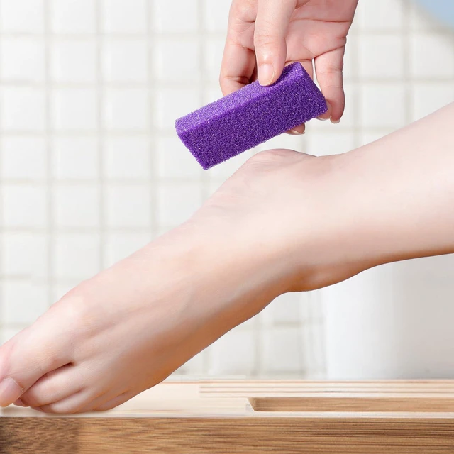Alt view image 6 of 6 - Disposable Pumice Stone for Feet, Purple Pumice Sponge, 40 PCS | Lightweight foot scrubbers exfoliate rough skin during pedicures, with 40 pieces for salons, studios and home foot care