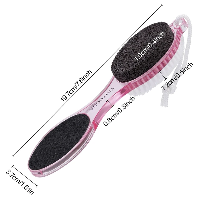 Alt view image 5 of 6 - Foot Brush and Pumice Stone for Feet Scrub Callus Remover Pedicure Tools | 4-in-1 Foot Scrubber Dead Skin Remover, Foot Rasp and Sand Paper, Multi Purpose for Home Foot Care Shower
