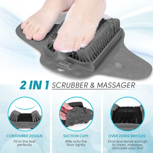 Alt view image 2 of 7 - Shower Foot Scrubber Mat with Pumice Stone | Cleans, Exfoliates, Smooths Your Foot Without Bending, Foot Dead Skin, Callus Remover, Upgraded Non-Slip Suction Cups
