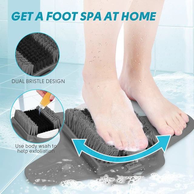 Alt view image 3 of 7 - Shower Foot Scrubber Mat with Pumice Stone | Cleans, Exfoliates, Smooths Your Foot Without Bending, Foot Dead Skin, Callus Remover, Upgraded Non-Slip Suction Cups