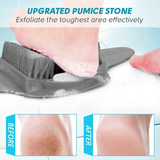 Alt view image 5 of 7 - Shower Foot Scrubber Mat with Pumice Stone | Cleans, Exfoliates, Smooths Your Foot Without Bending, Foot Dead Skin, Callus Remover, Upgraded Non-Slip Suction Cups